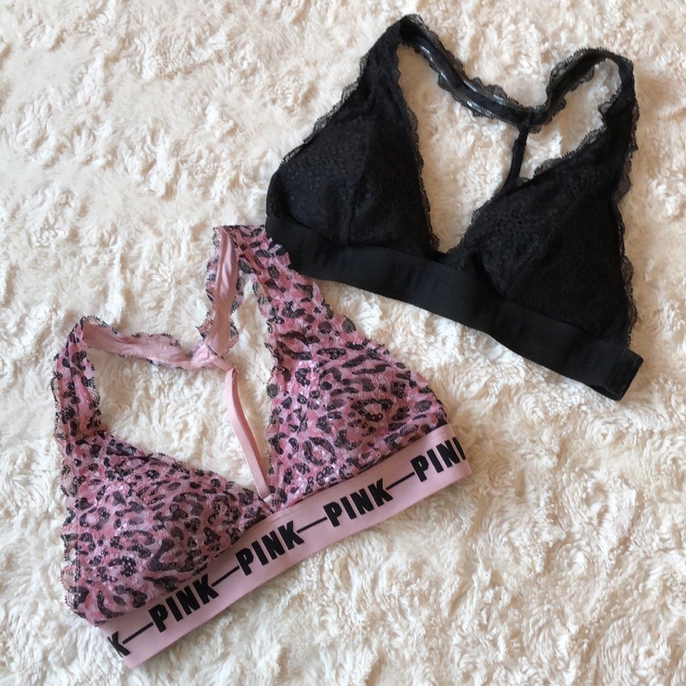 Pink Lace Bralettes